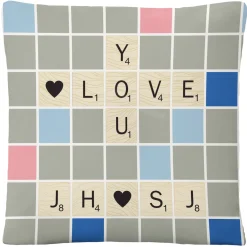 Scrabble® Initial Hearts Throw Pillow
