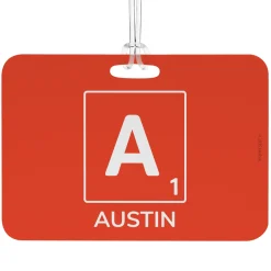 Scrabble® Initial with Name Luggage Tag