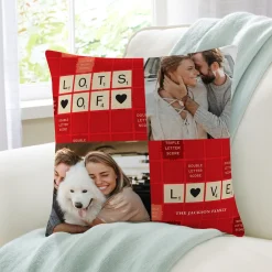 Scrabble® Lots of Love Photo Throw Pillow