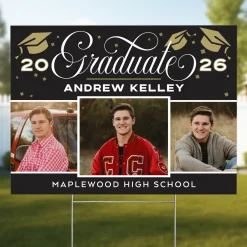 Scripted Graduation Photo Yard Sign