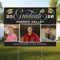 Scripted Graduation Photo Yard Sign