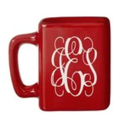 Script Monogram Red Square Mug