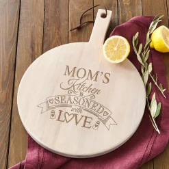 Seasoned with Love Round Wood Server