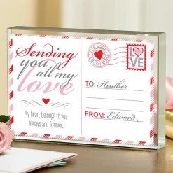 Sending All My Love Glass Block