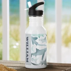 Shark Print Water Bottle
