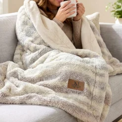 Sherpa Stripe Plush Blanket