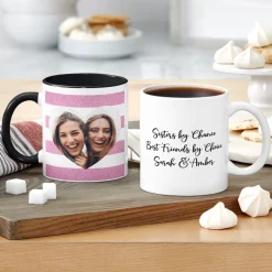 Shimmer Stripe Photo Heart Mug