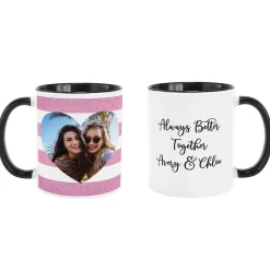 Shimmer Stripe Photo Heart Mug