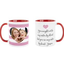 Shimmer Stripe Photo Heart Mug