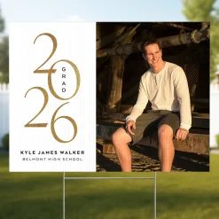 Shining Year Graduation Photo Yard Sign