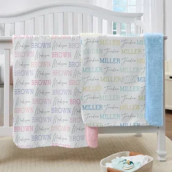 Signature Name Sherpa Baby Blanket