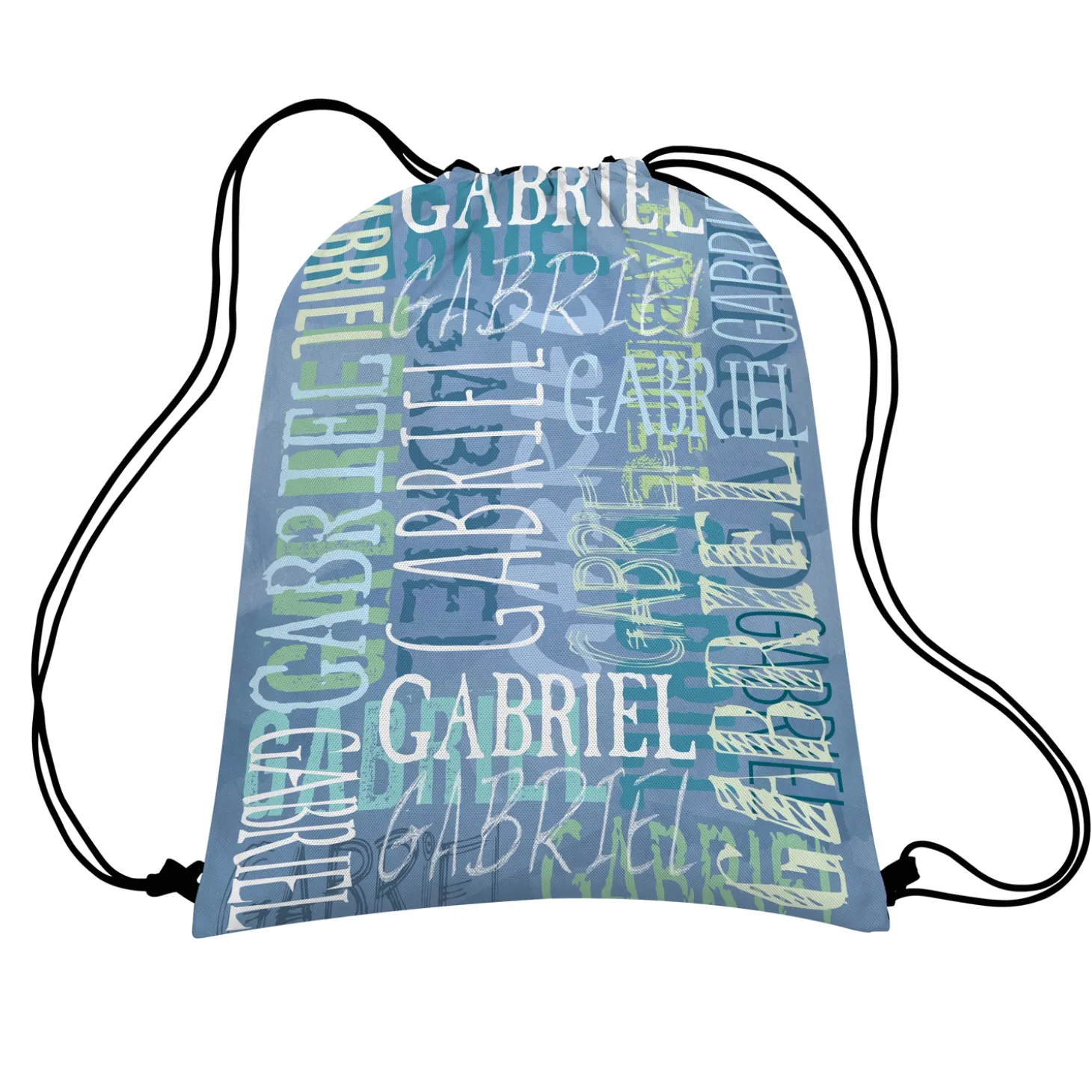 Signature Style Allover Print Drawstring Bags