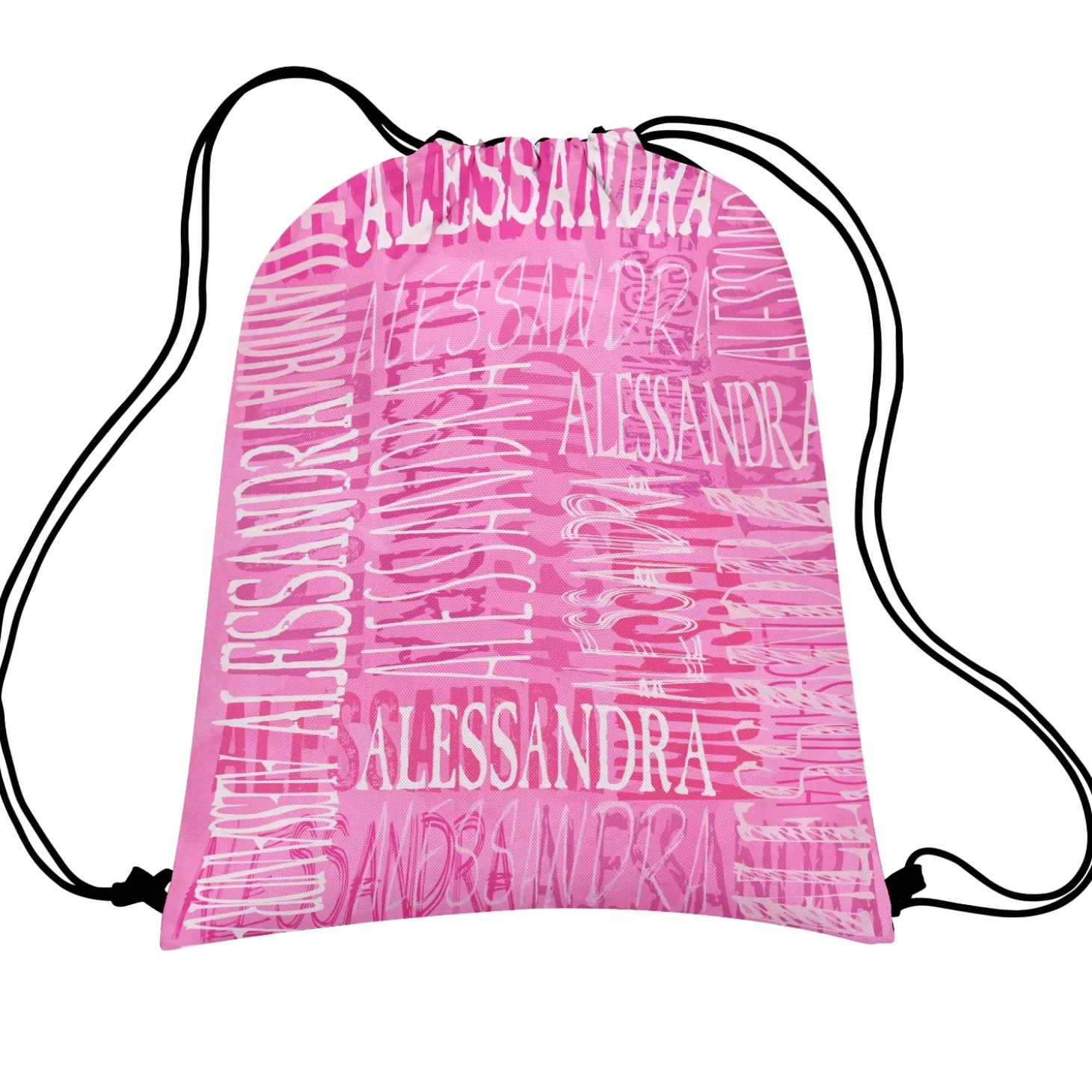Signature Style Allover Print Drawstring Bags