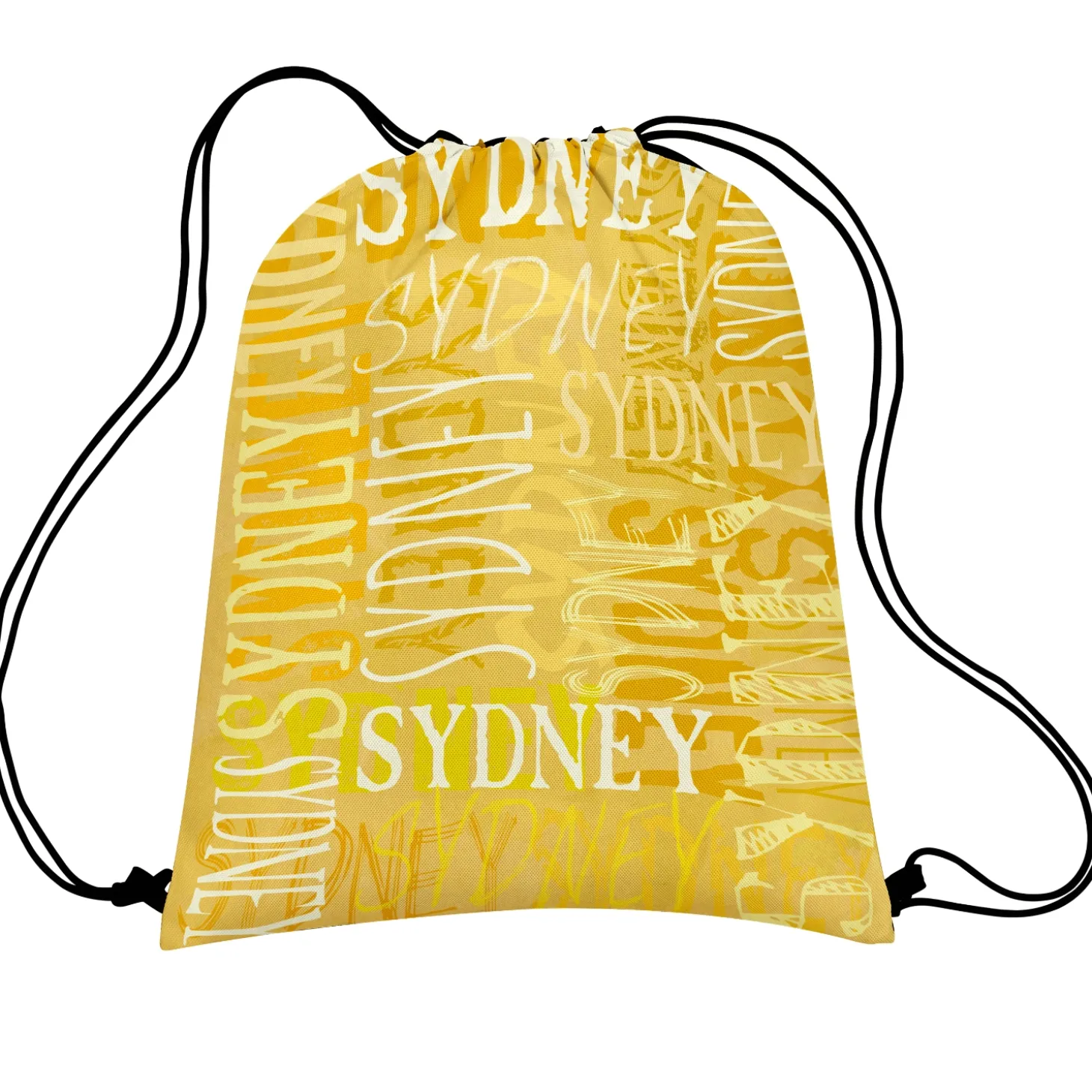 Signature Style Allover Print Drawstring Bags