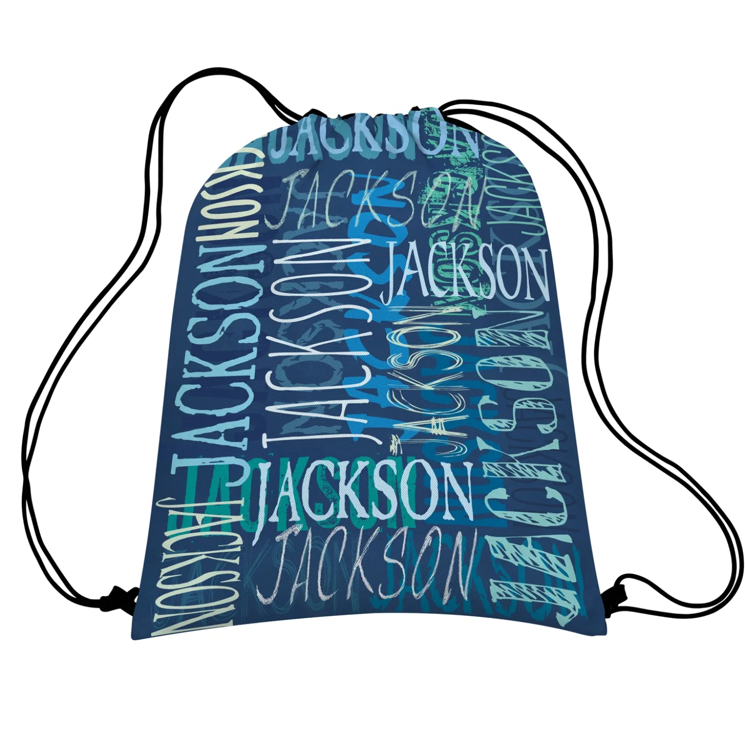 Signature Style Allover Print Drawstring Bags