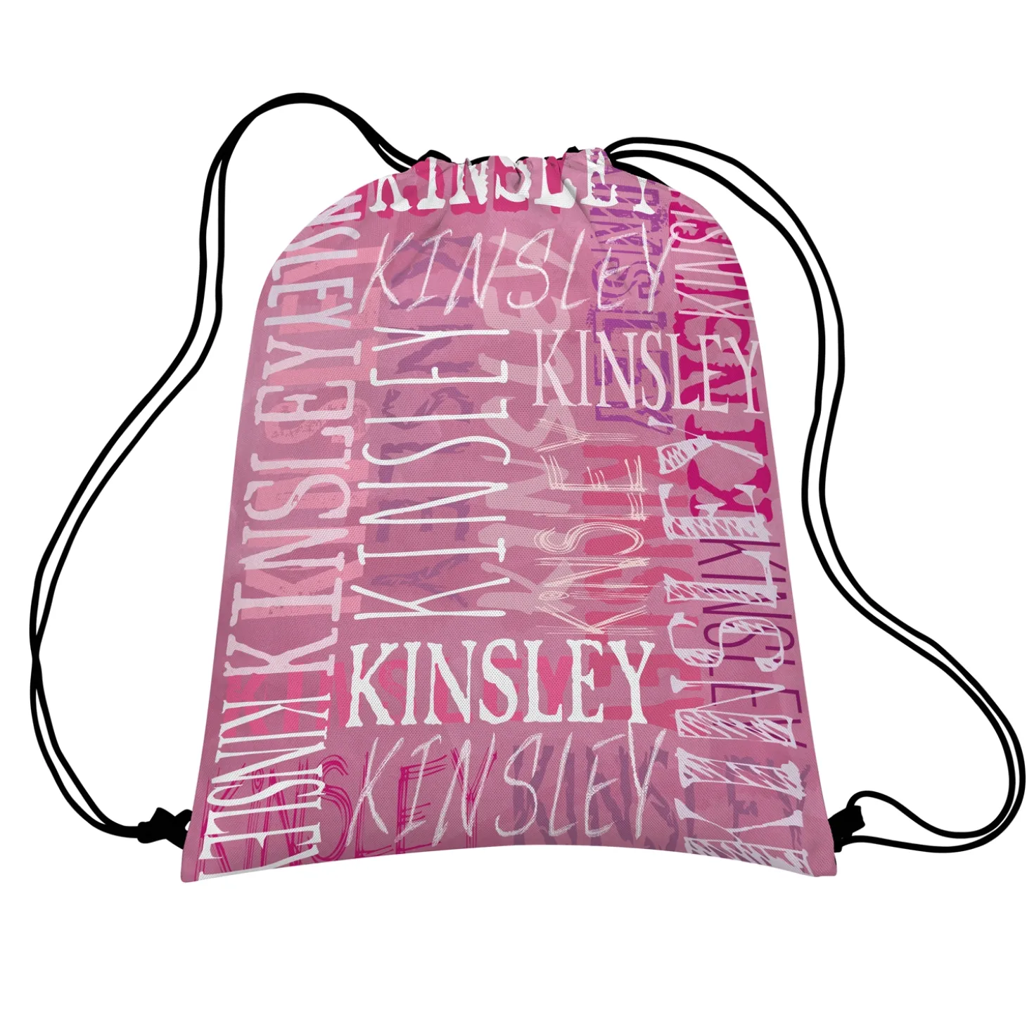 Signature Style Allover Print Drawstring Bags