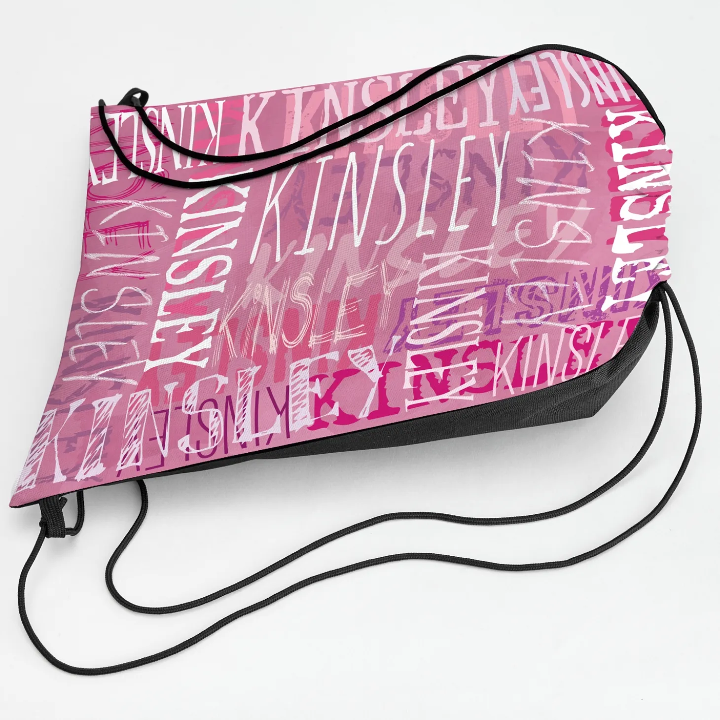 Signature Style Allover Print Drawstring Bags