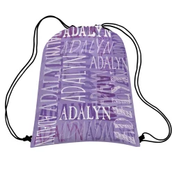 Signature Style Allover Print Drawstring Bags