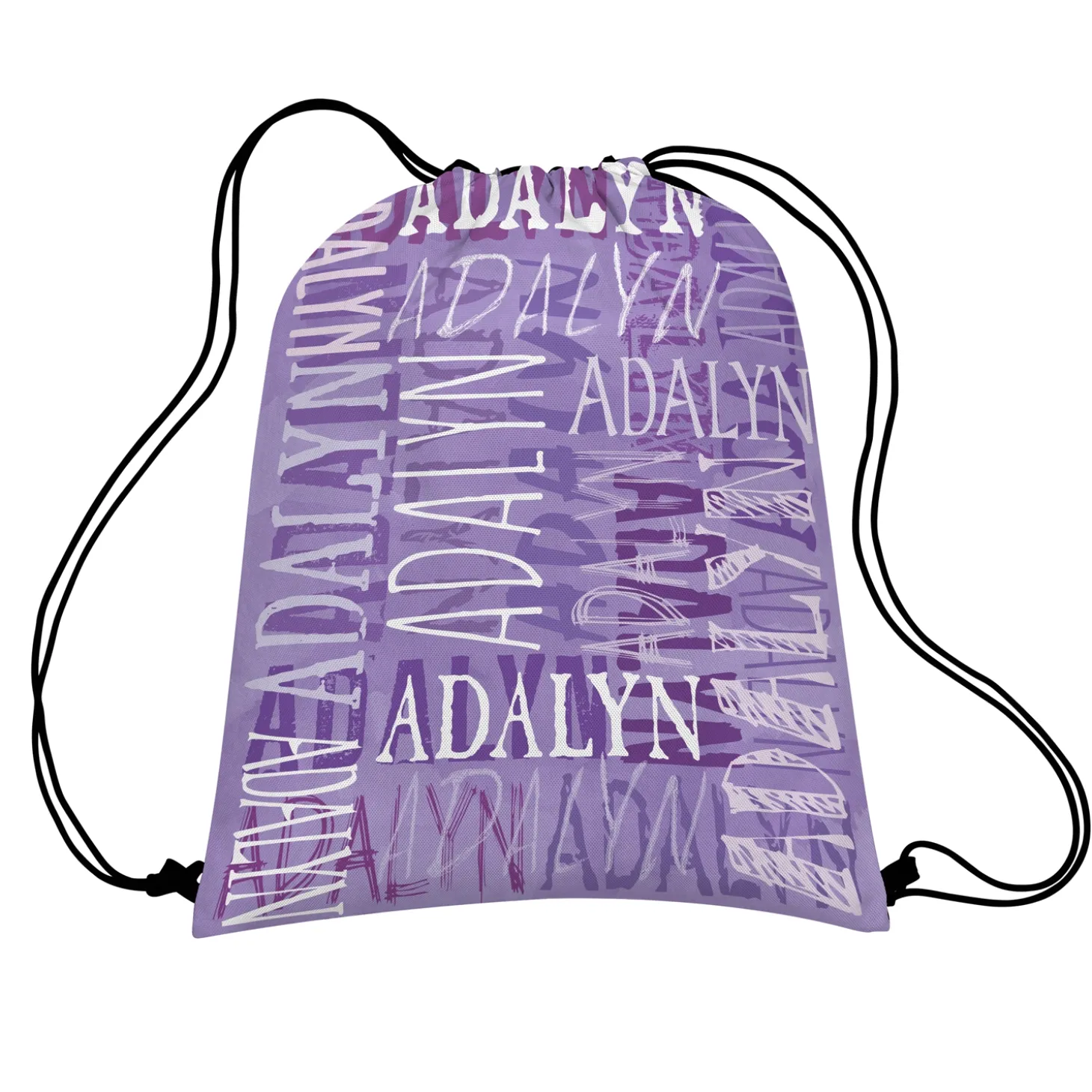 Signature Style Allover Print Drawstring Bags