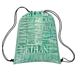 Signature Style Allover Print Drawstring Bags