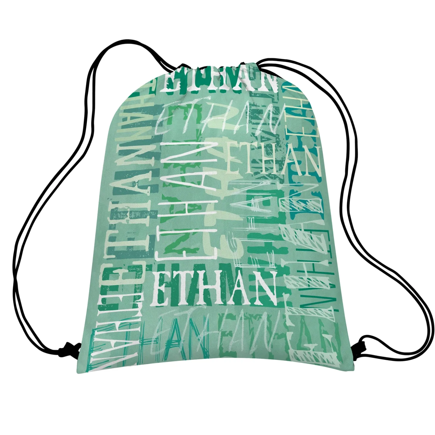 Signature Style Allover Print Drawstring Bags