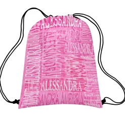 Signature Style Allover Print Drawstring Bags