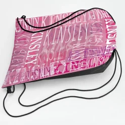 Signature Style Allover Print Drawstring Bags