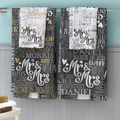 Signature Style Wedding Couple Bath Towels