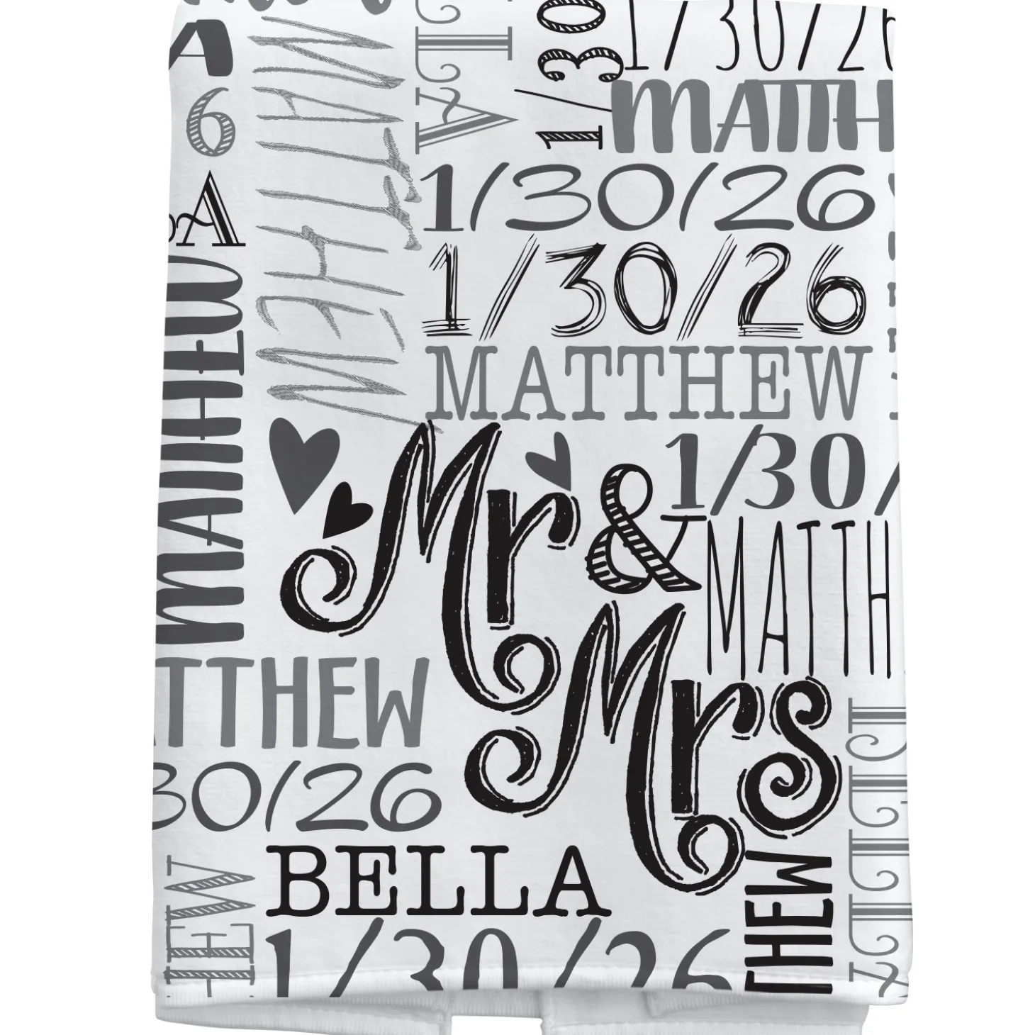 Signature Style Wedding Couple Bath Towels