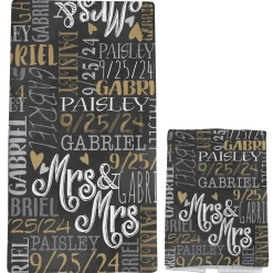 Signature Style Wedding Couple Bath Towels
