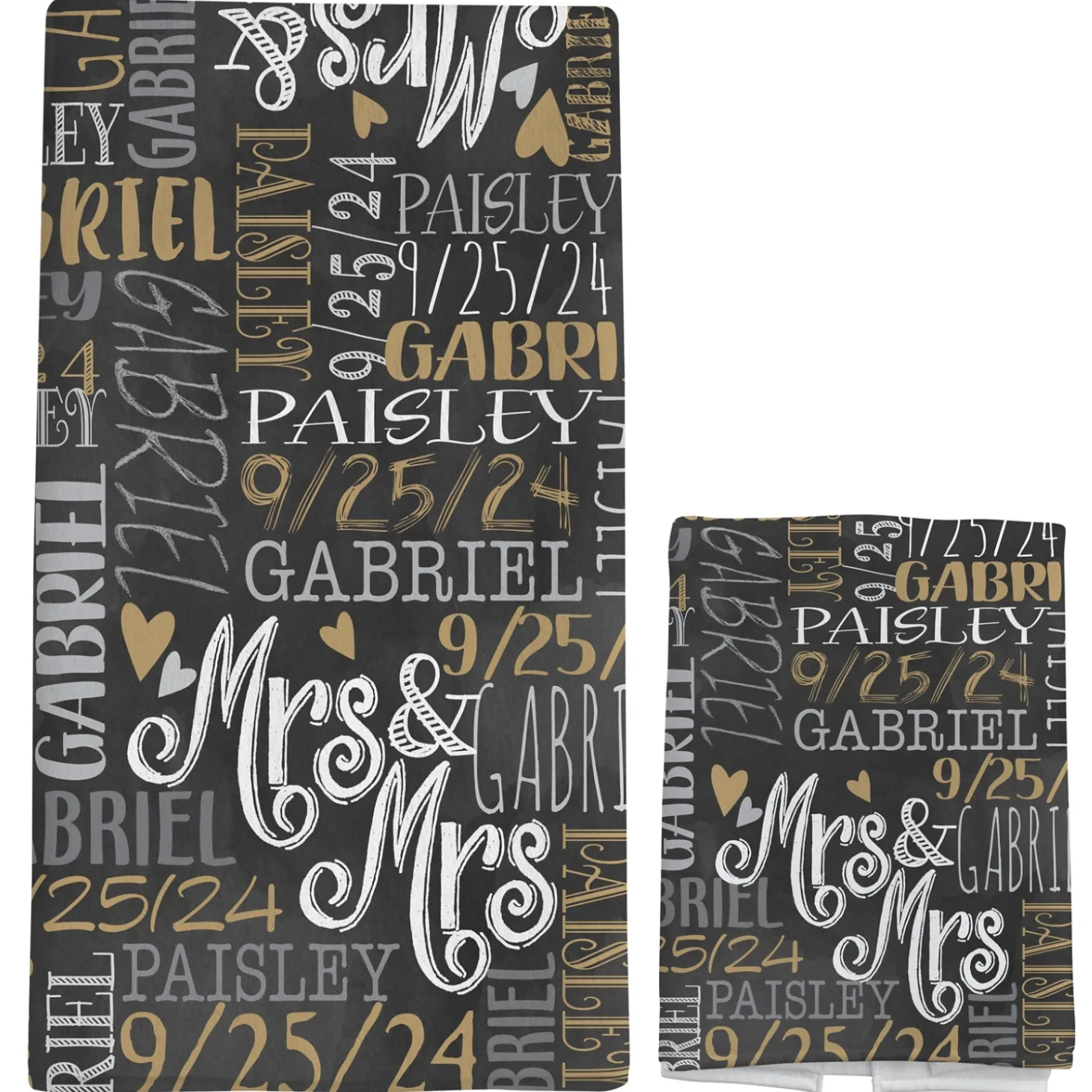 Signature Style Wedding Couple Bath Towels