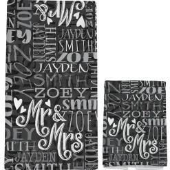 Signature Style Wedding Couple Bath Towels