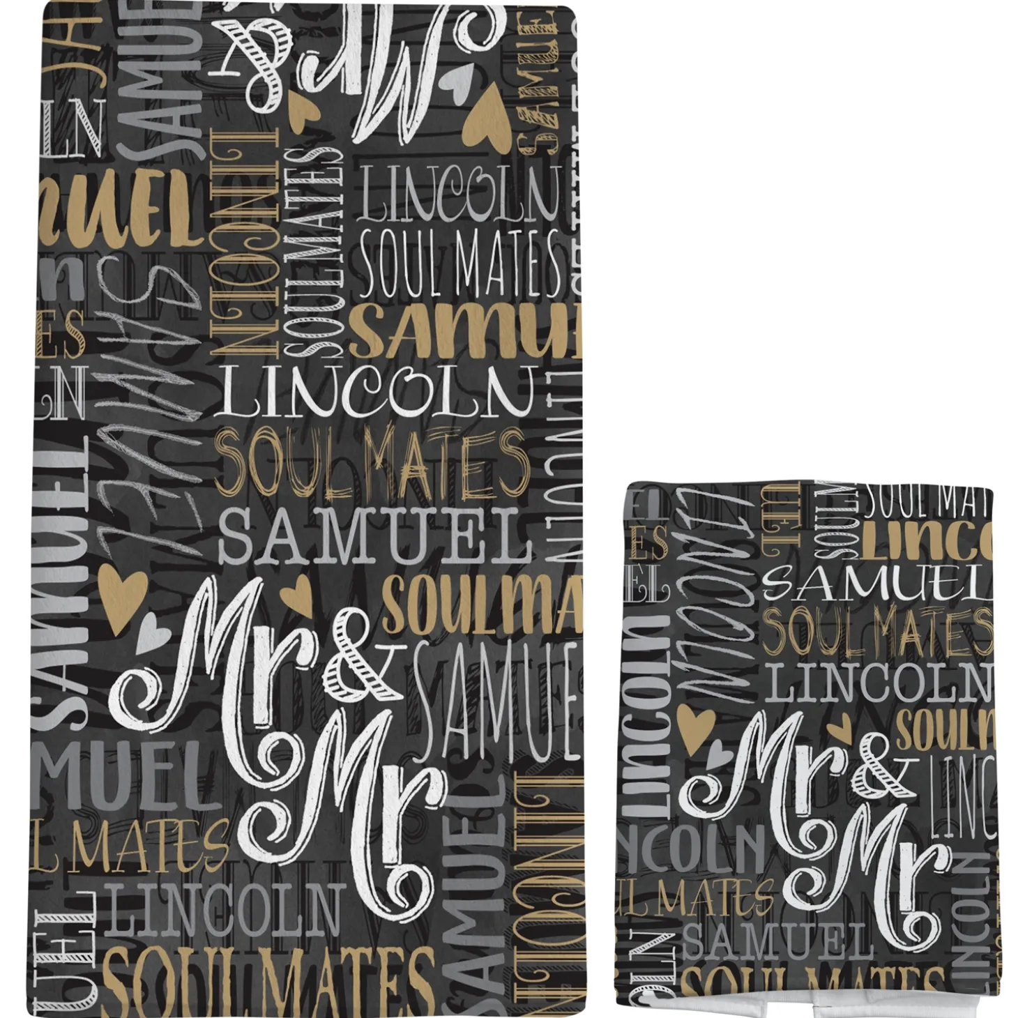 Signature Style Wedding Couple Bath Towels