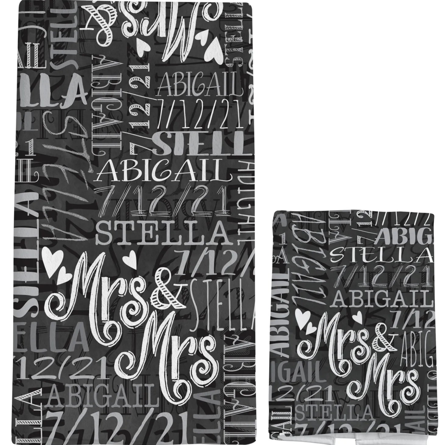 Signature Style Wedding Couple Bath Towels