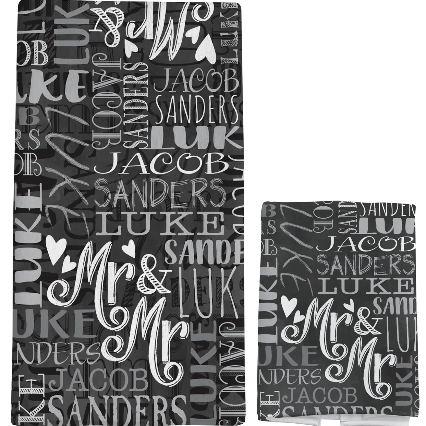 Signature Style Wedding Couple Bath Towels