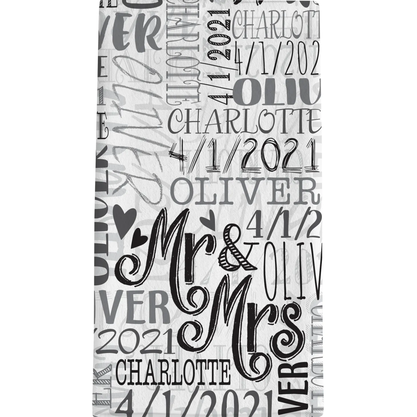 Signature Style Wedding Couple Bath Towels