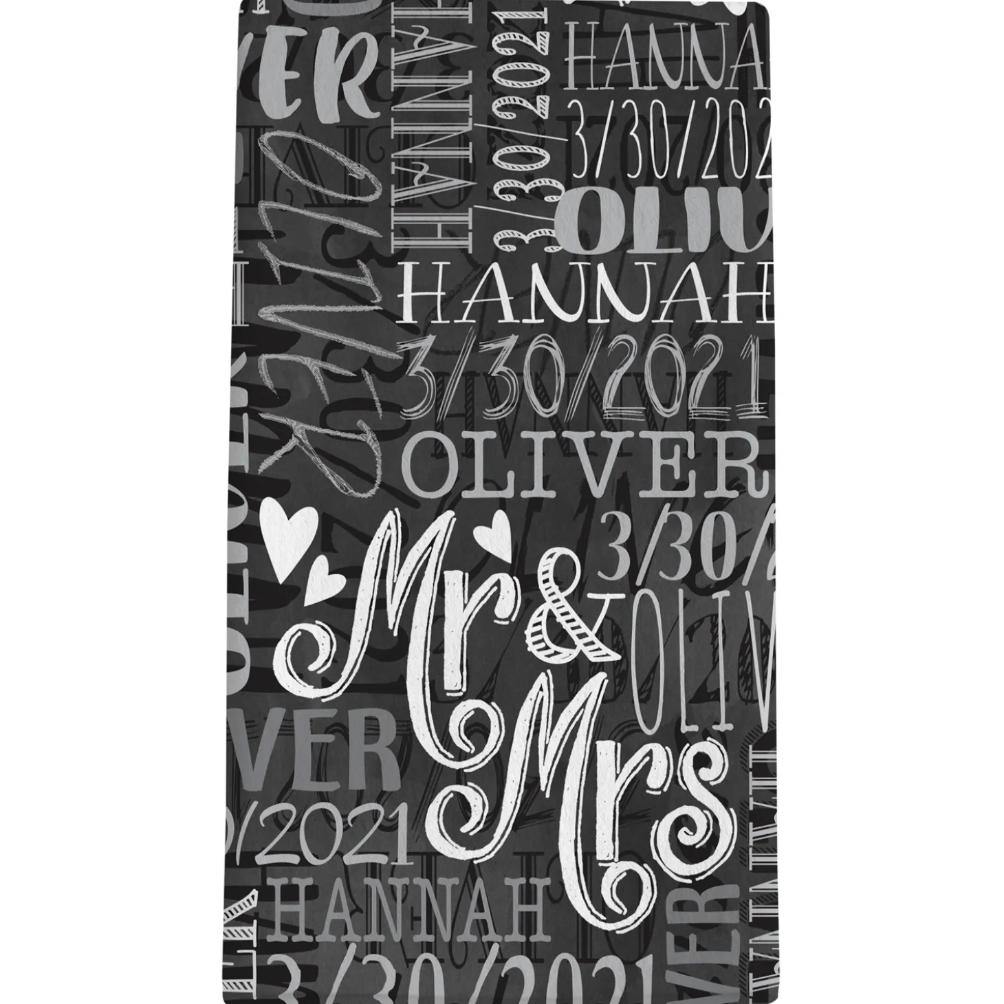 Signature Style Wedding Couple Bath Towels