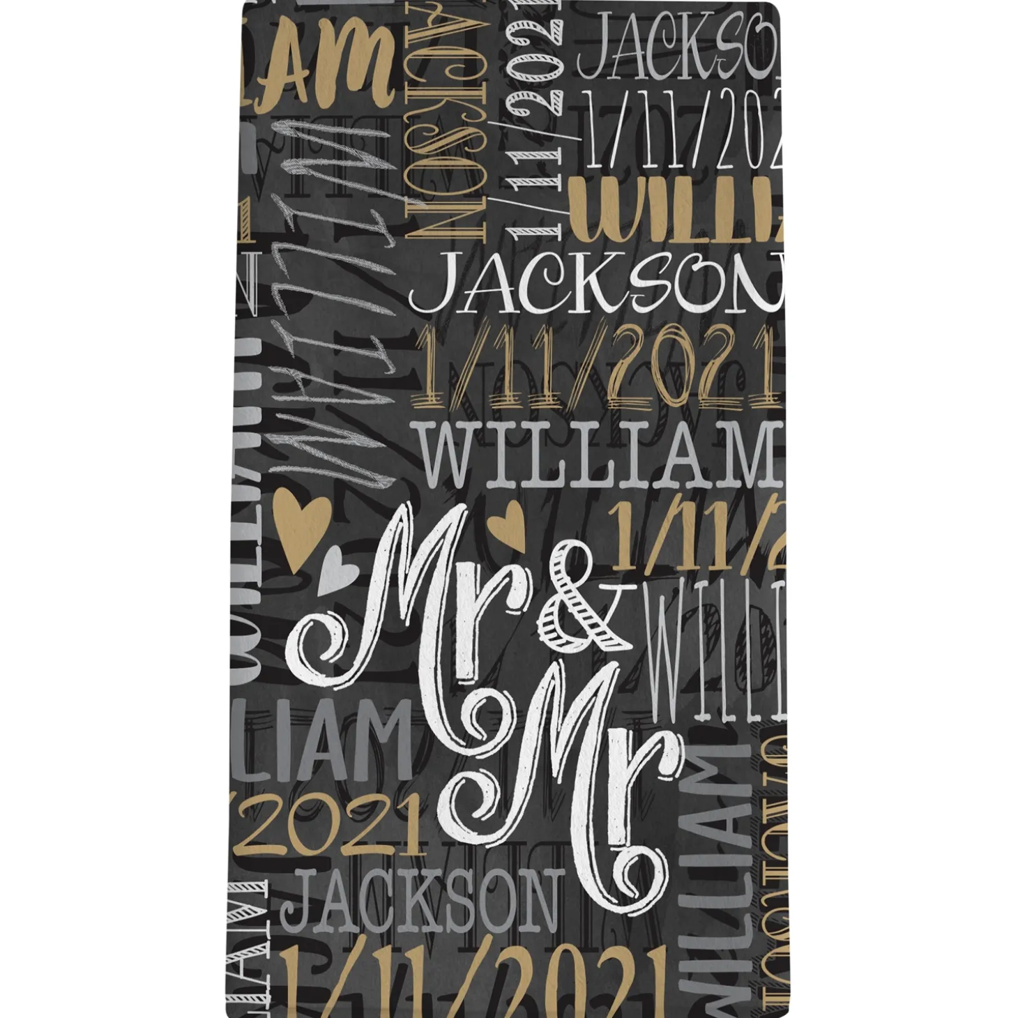 Signature Style Wedding Couple Bath Towels
