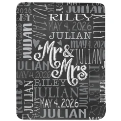 Signature Style Wedding Couple Plush Blanket