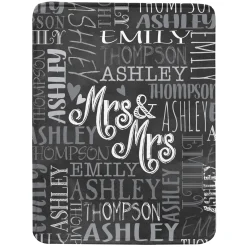 Signature Style Wedding Couple Plush Blanket