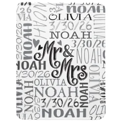 Signature Style Wedding Couple Plush Blanket