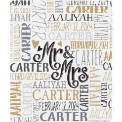 Signature Style Wedding Couple Plush Blanket