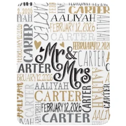 Signature Style Wedding Couple Plush Blanket