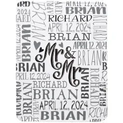 Signature Style Wedding Couple Plush Blanket