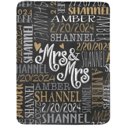 Signature Style Wedding Couple Plush Blanket