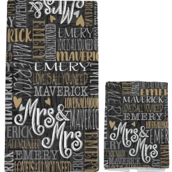 Signature Style Wedding Couple Bath Towels