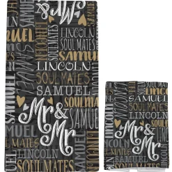 Signature Style Wedding Couple Bath Towels