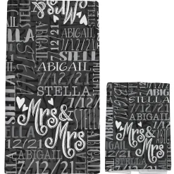 Signature Style Wedding Couple Bath Towels