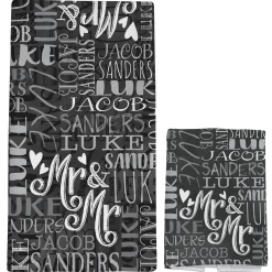 Signature Style Wedding Couple Bath Towels