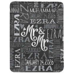 Signature Style Wedding Couple Plush Blanket